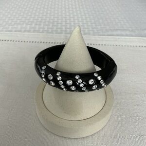 KJL Vintage Black Lucite “Emperial” Hinged Bangle